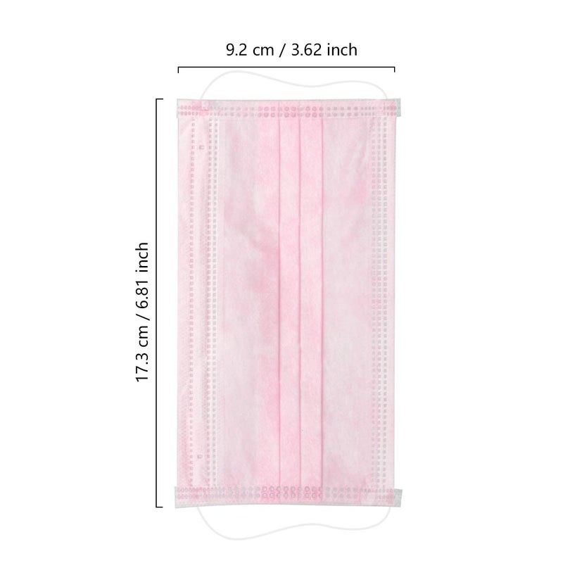 Wecolor 120 Pack Disposable Face Masks with Elastic Ear Loop, 3 Ply Breathable (Pink) - Image 5